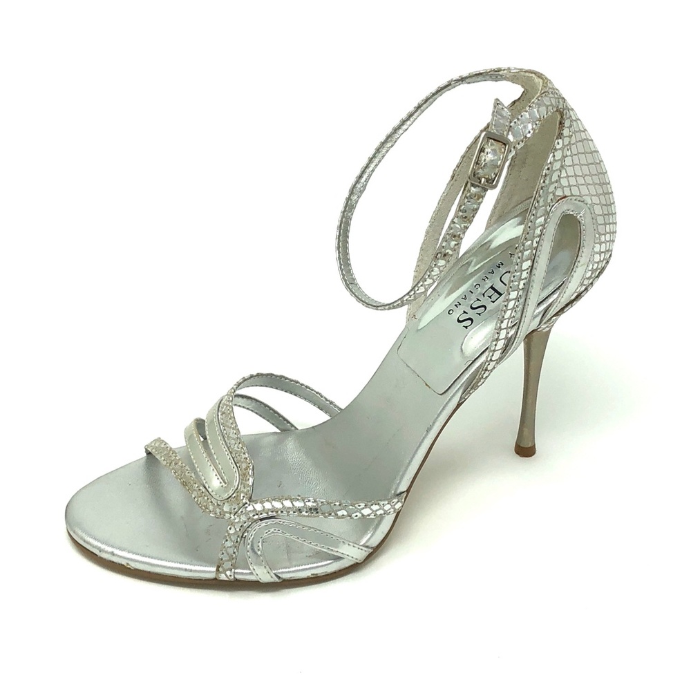 Guess by Marciano  Strappy High Heel Sandals - Silver